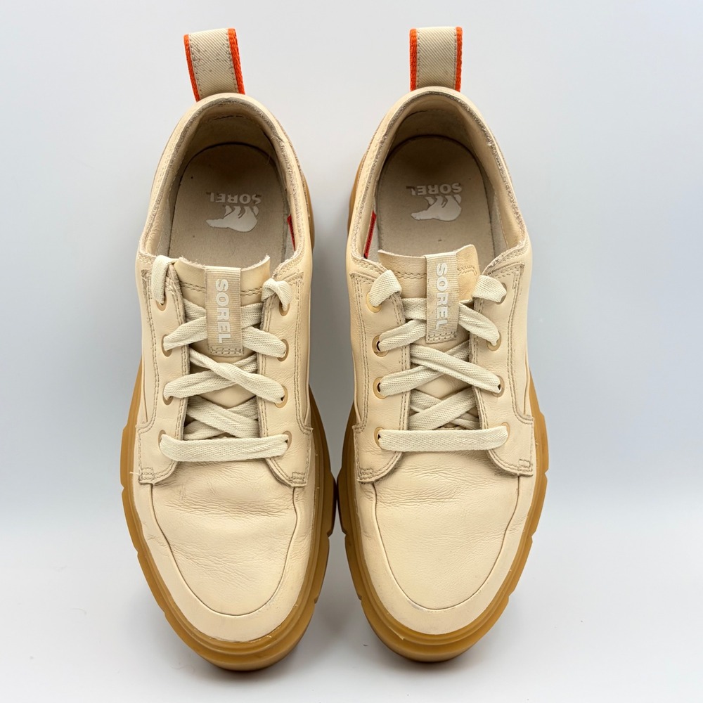 Sorel Caribou‎ X Womens 9 Waterproof Leather Platform Sneakers Cream Lug Sole - Picture 14 of 16